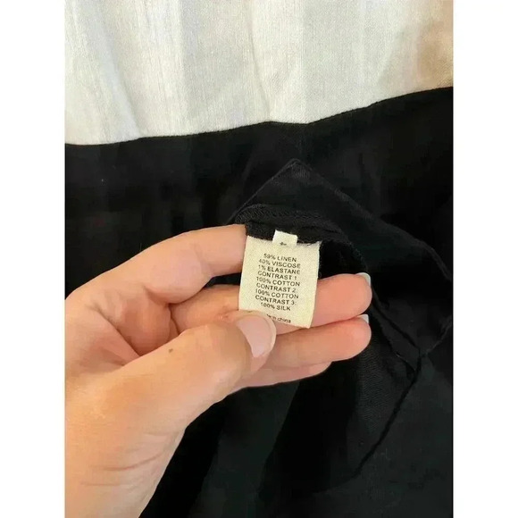 L’Agence Colorblock Mesh Shift Dress Size 4 Cotton Linen Silk Blend Sleeveless - Picture 7 of 9